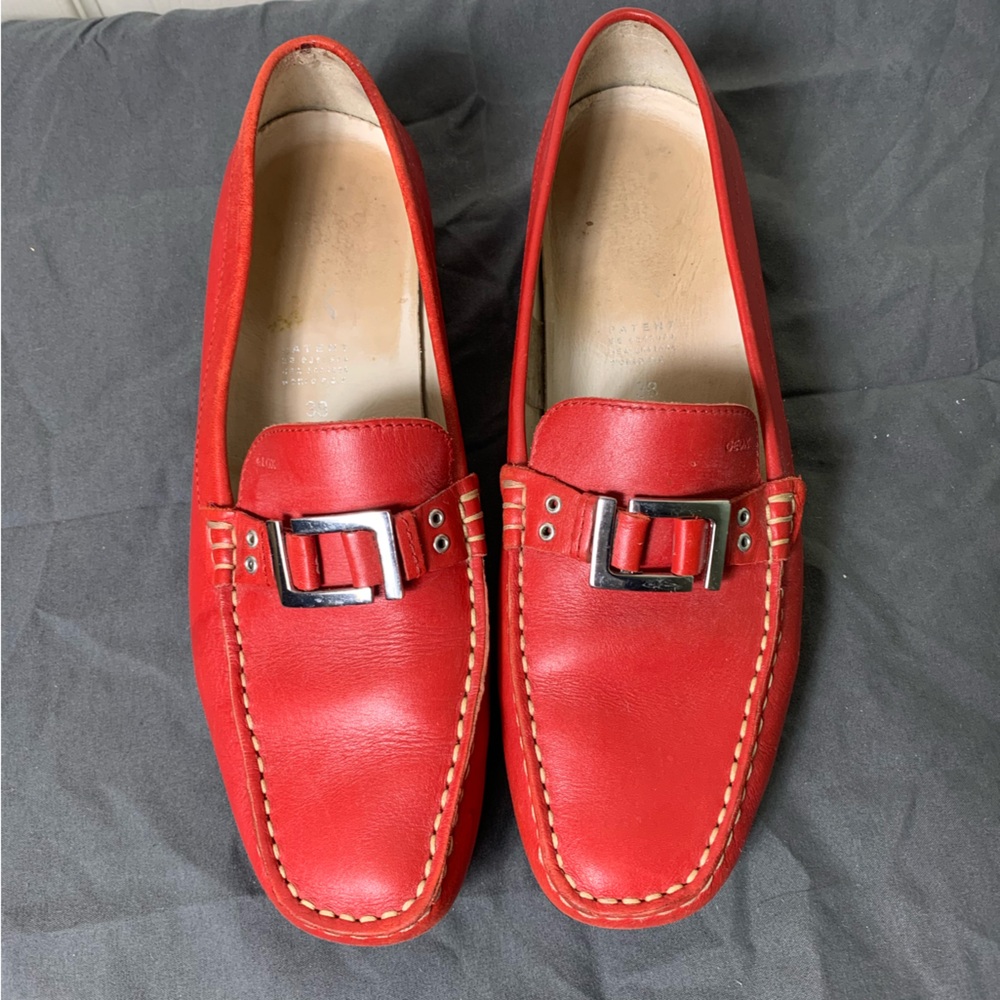 Geox | Red Leather Loafers - 38